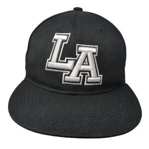 LA Los Angeles Snapback Hat Black One Size Solid Embroidered Headlines
